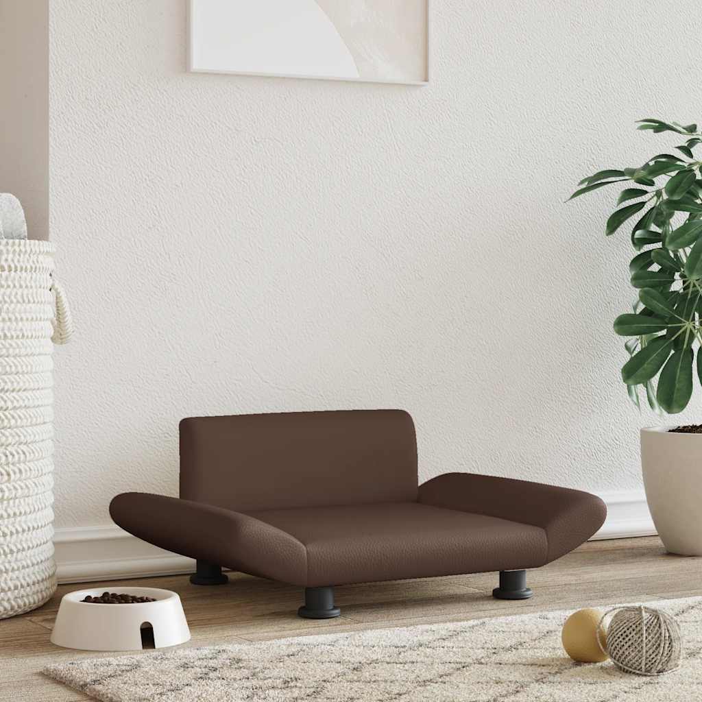 Thumbnail - vidaXL Hundebett Braun 70x45x28 cm Kunstleder