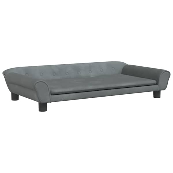 vidaXL koeravoodi, tumehall, 100 x 50 x 21 cm, samet