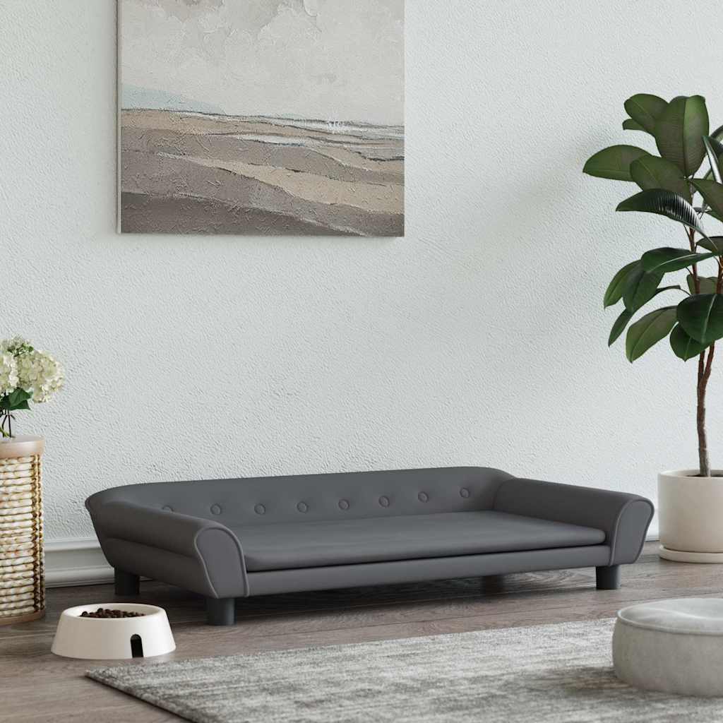 vidaXL hundeseng 100x50x21 cm velour mørkegrå