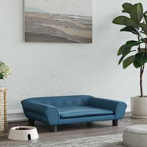 Pelíšek pro psy modrý 70 x 48 x 22 cm samet - obrázek 1