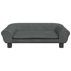 Pelíšek pro psy tmavě šedý 70 x 48 x 22 cm samet - obrázek 3