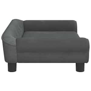 Pelíšek pro psy tmavě šedý 70 x 48 x 22 cm samet - obrázek 4