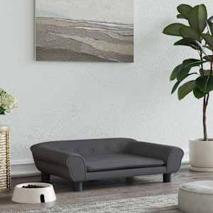 Pelíšek pro psy tmavě šedý 70 x 48 x 22 cm samet