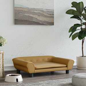 Pelíšek pro psy hnědý 70 x 48 x 22 cm samet - obrázek 1