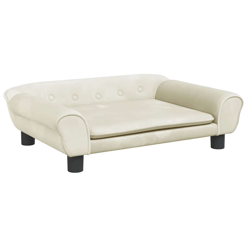 vidaXL Pelíšek pro psy krémový 70 x 48 x 22 cm samet