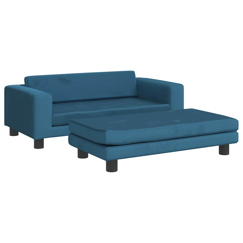 vidaXL vida Pelíšek pro psa s prodlužovacím dílem modrý 100x50x30 cm samet