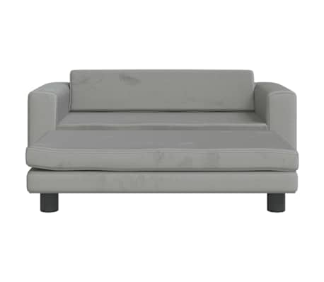 vidaXL Lit pour chien avec extension gris clair 100x50x30 cm velours
