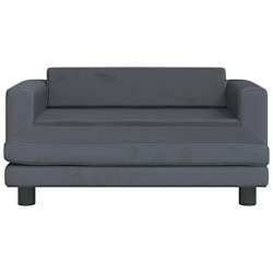 vidaXL Lit pour chien avec extension gris fonc&eacute; 100x50x30 cm velours