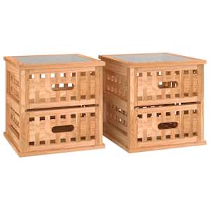 Noční stolky 2 ks 34 x 34 x 34 cm masivní ořechové dřevo - obrázek 2