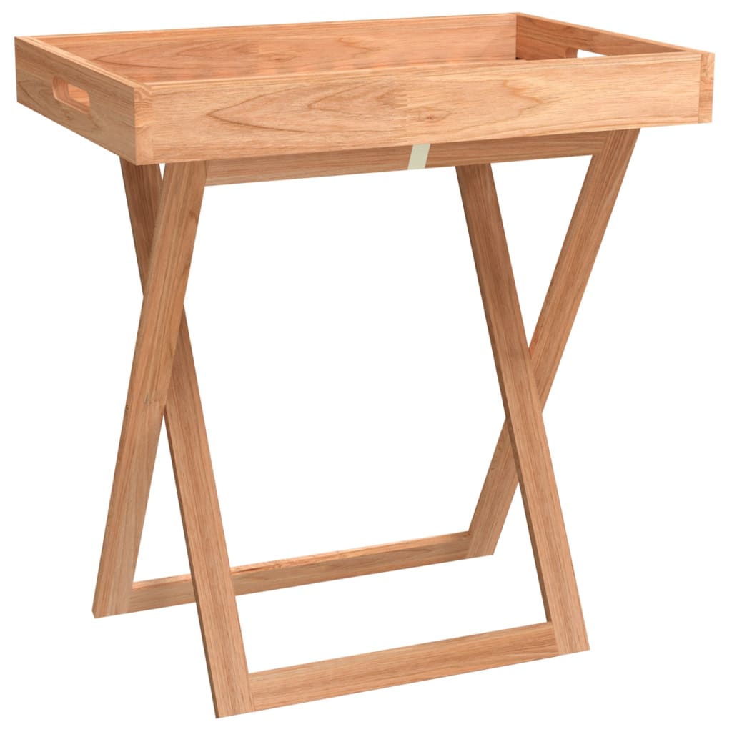 Image of vidaXL Folding Tray Table 52x36x56.5 cm Solid Wood Walnut