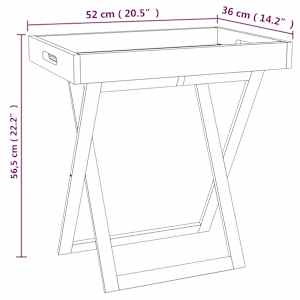 Skládací stolek s podnosem 52x36x56,5 cm masivní ořechové dřevo - obrázek 6