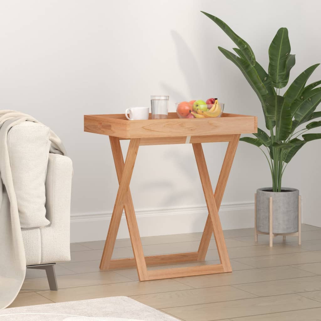 Petrashop  Skládací stolek s podnosem 52x36x56,5 cm masivní ořechové dřevo