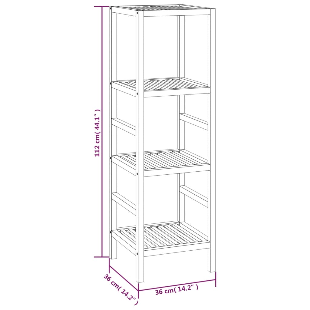 Scaffale da Bagno 36x36x79 cm in Legno Massello di Noce vidaXL