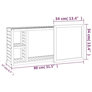 Zrcadlová skříňka 80 x 17 x 34 cm masivní ořechové dřevo - obrázek 8