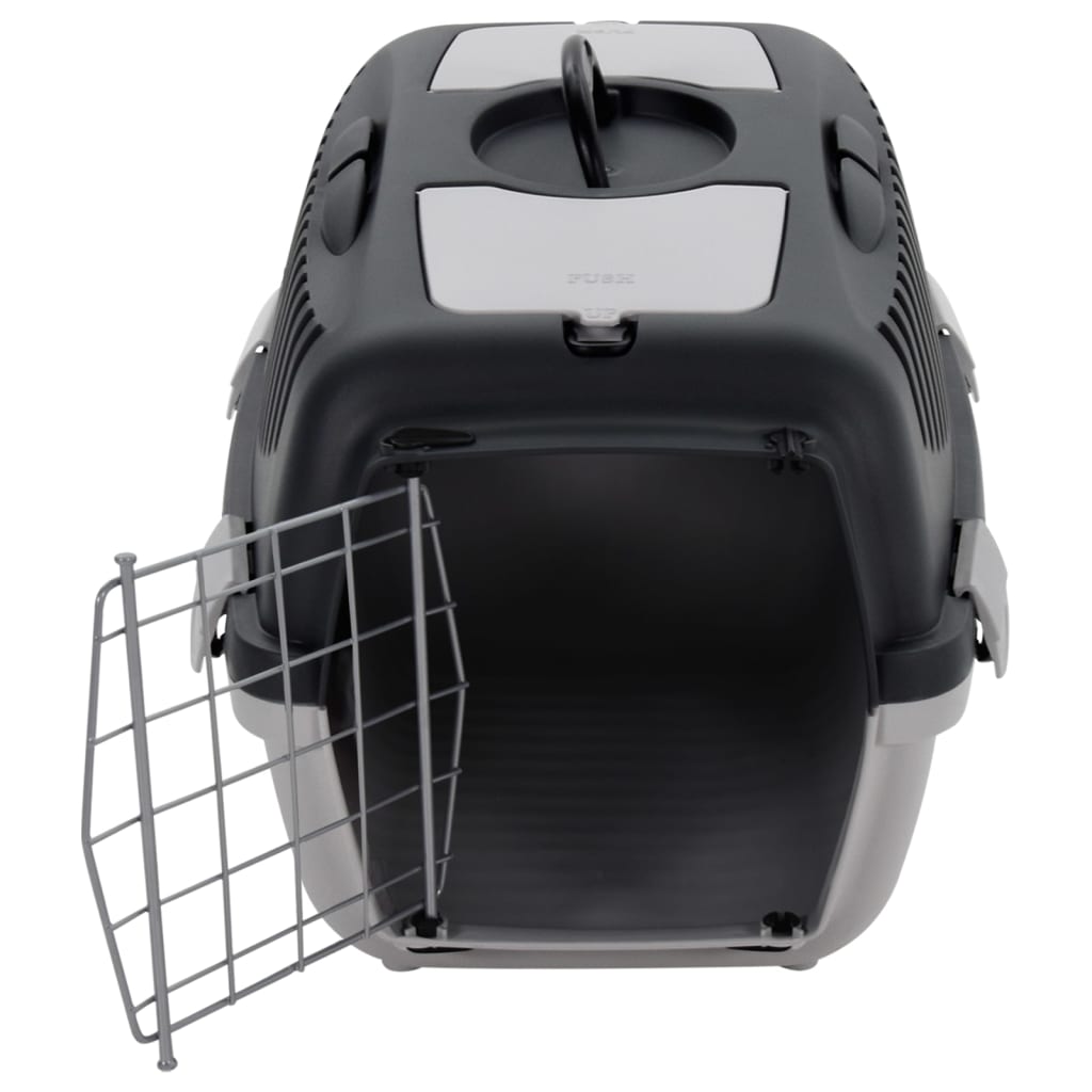 Cage De Transport Animaux De Compagnie Gris Noir 55x36x35 Cm PP VidaXL 12 width=274