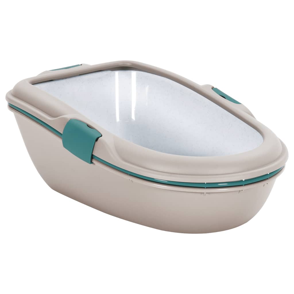 vidaXL Caixa de areia para gatos 69,5x47x26 cm PP castanho e branco