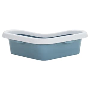 vidaXL Τουαλέτα Γάτας Γωνιακή Λευκή/Μπλε 56x40x14 εκ. Πολυπροπυλένιο