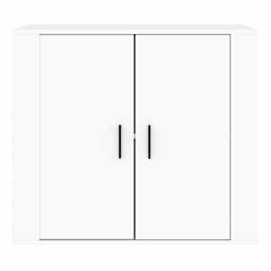 vidaXL &Scaron;oninė spintelė, balta, 80x33x70cm, apdirbta mediena, blizgi