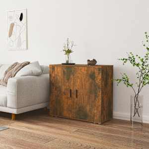 Komoda dimljeni hrast 80x33x70 cm inženirski les