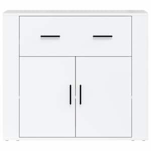 vidaXL Ντουλάπια Γυαλ. Λευκό 80x33x70 εκ. Επεξεργασμένο Ξύλο