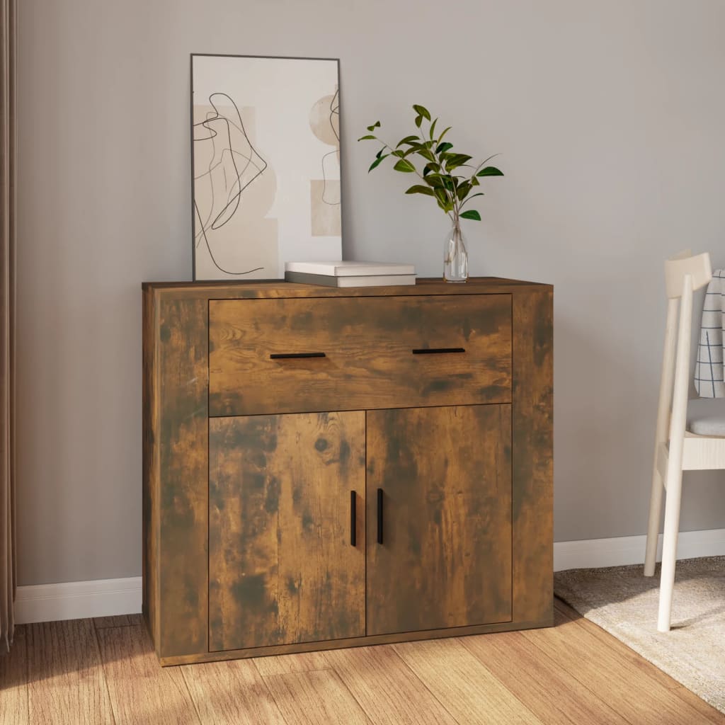 vidaXL Buffet Chêne fumé 80x33x70 cm Bois d'ingénierie