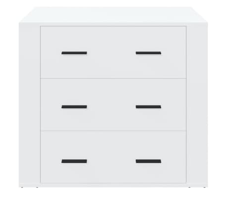 vidaXL &Scaron;oninė spintelė, balta, 80x33x70cm, apdirbta mediena, blizgi