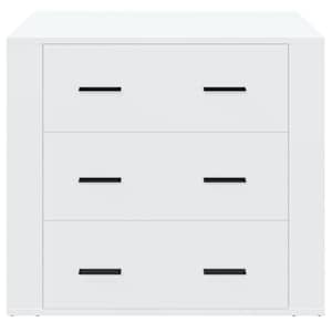 vidaXL &Scaron;oninė spintelė, balta, 80x33x70cm, apdirbta mediena, blizgi