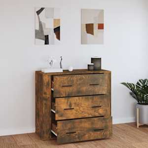 Příborník kouřový dub 80x33x70 cm kompozitní dřevo - obrázek 7