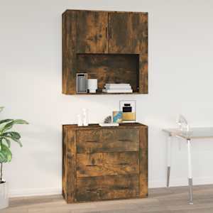 Nástěnná skříňka kouřový dub 80x33x80 cm kompozitní dřevo - obrázek 1