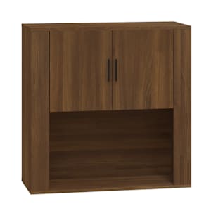 Nástěnná skříňka hnědý dub 80x33x80 cm kompozitní dřevo - obrázek 2