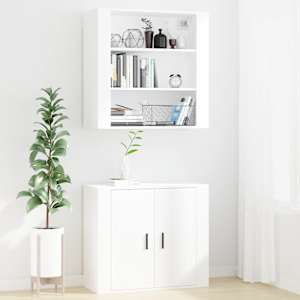 Nástěnná skříňka bílá 80x33x80 cm kompozitní dřevo - obrázek 7