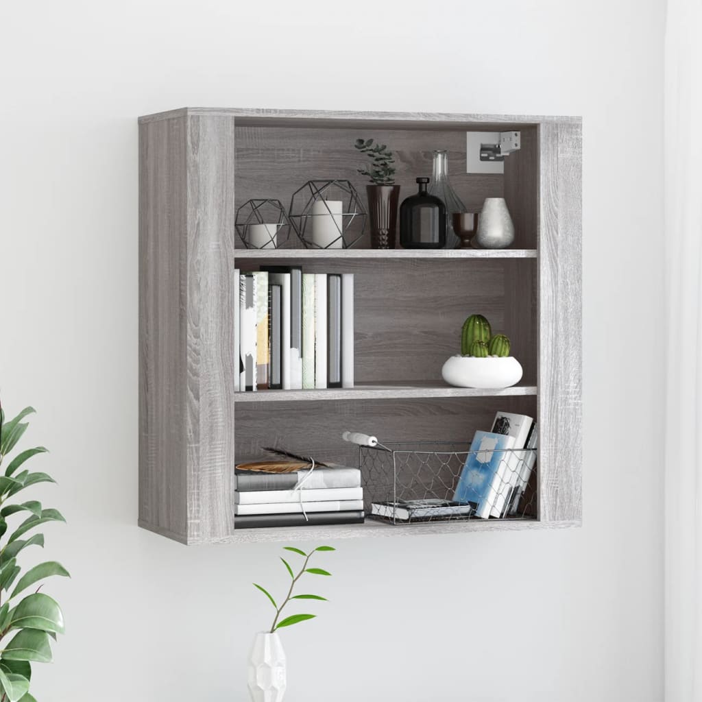 vida XL Wandschrank Grau Sonoma 80x 33x 80 cm Holzwerkstoff