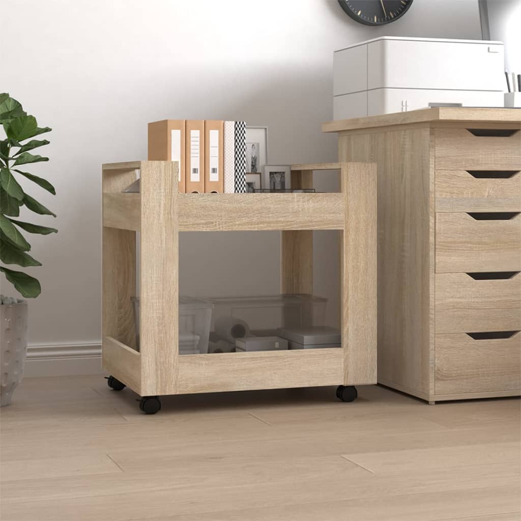 vida XL Bürowagen Sonoma-Eiche 60x 45x 60 cm Holzwerkstoff