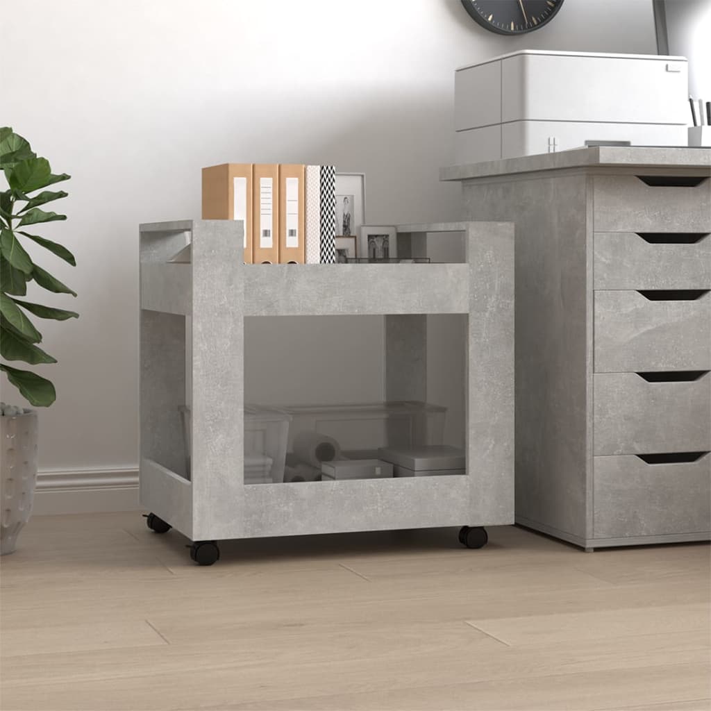 vida XL Bürowagen Betongrau 60x 45x 60 cm Holzwerkstoff