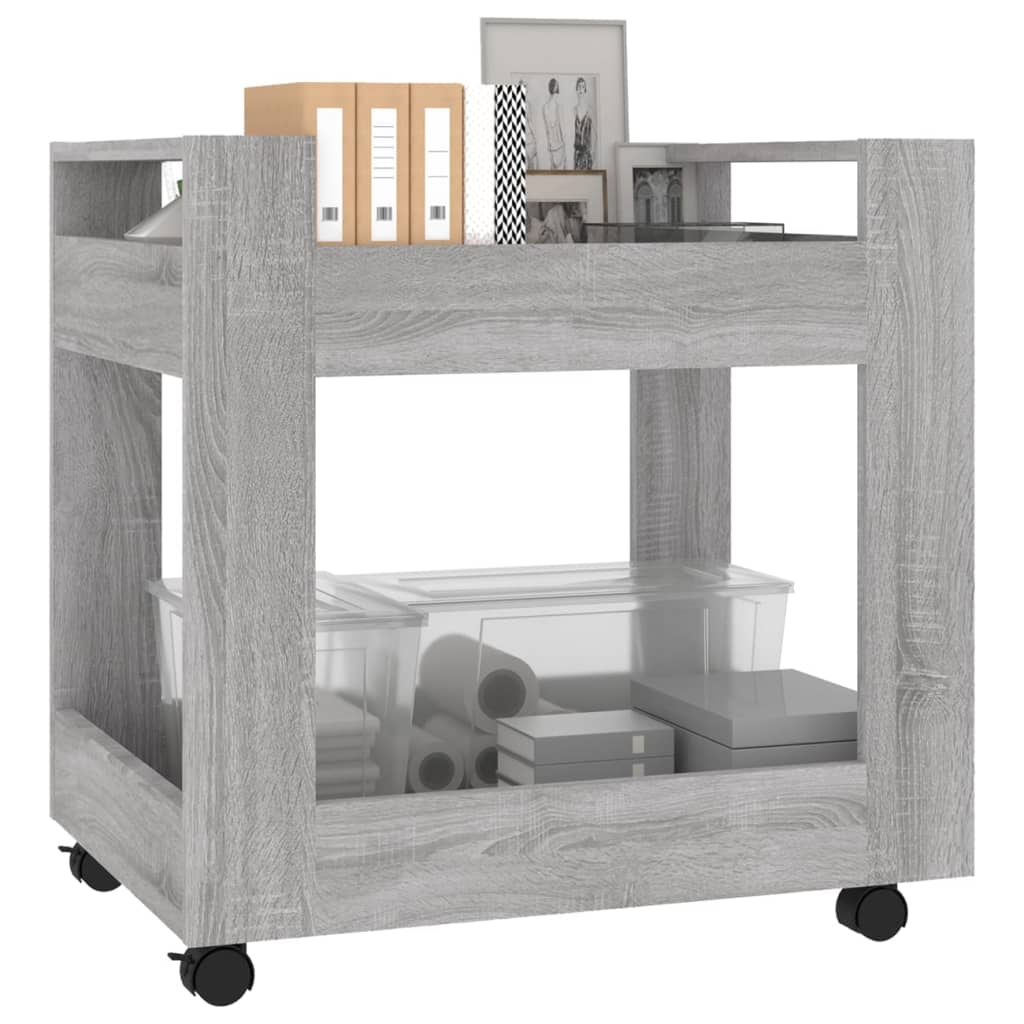 vidaXL szürke sonoma szerelt fa asztal-kocsi 60 x 45 x 60 cm