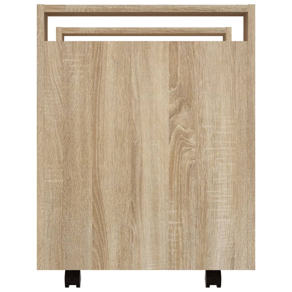 Sonoma-tölgy szerelt fa asztal-kocsi 60 x 45 x 60 cm 