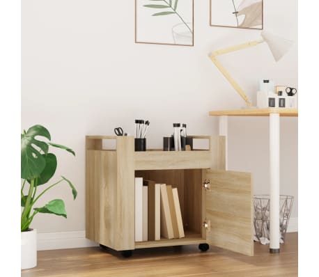 vidaXL Chariot de bureau Ch&ecirc;ne sonoma 60x45x60 cm Bois d'ing&eacute;nierie