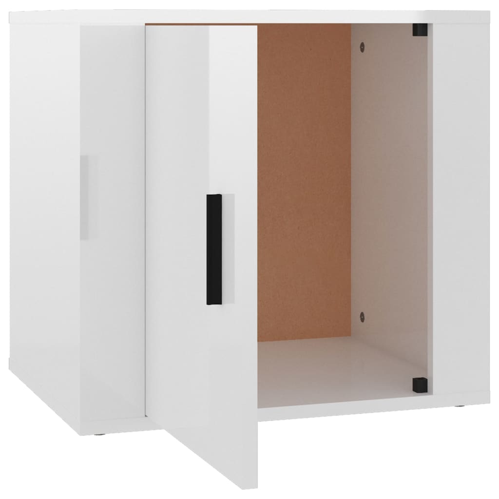 imagem de vidaXL Mesas de cabeceira 2 pcs 50x39x47 cm branco brilhante9