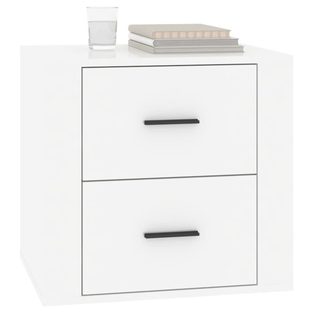 imagem de vidaXL Mesa de cabeceira 50x39x47 cm branco brilhante5