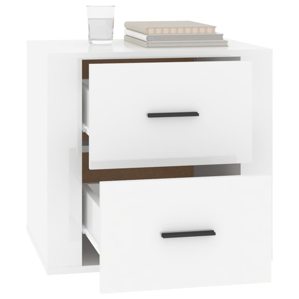 imagem de vidaXL Mesa de cabeceira 50x39x47 cm branco brilhante6