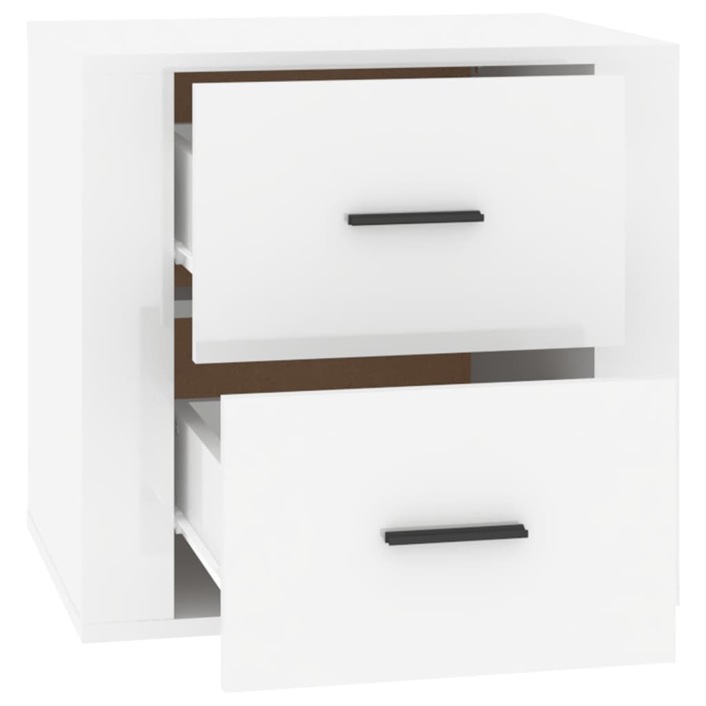 imagem de vidaXL Mesa de cabeceira 50x39x47 cm branco brilhante9