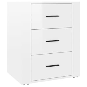 Noční stolek bílý s vysokým leskem 50x36x60 cm kompozitní dřevo - obrázek 2
