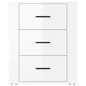 Noční stolek bílý s vysokým leskem 50x36x60 cm kompozitní dřevo - obrázek 6