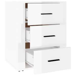 Noční stolek bílý s vysokým leskem 50x36x60 cm kompozitní dřevo - obrázek 7