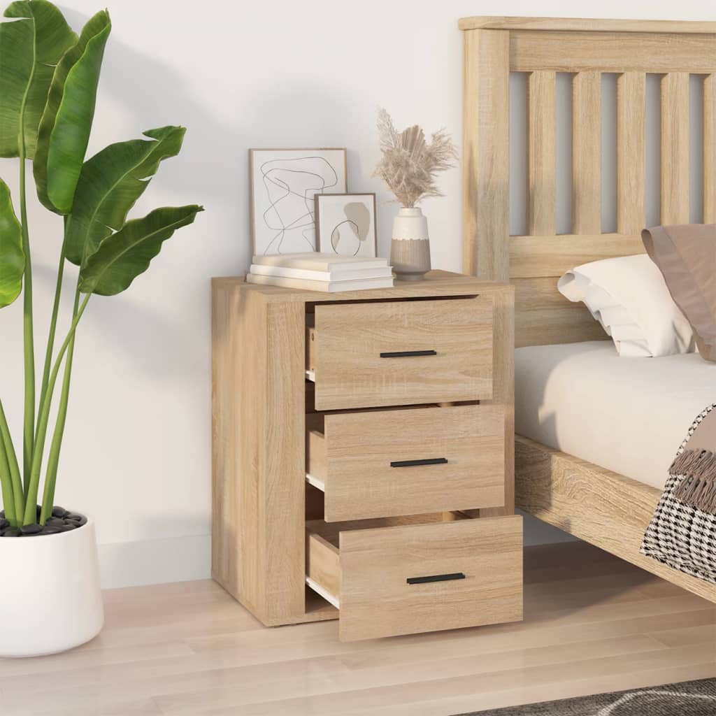 vidaXL Nachtkastje 50x36x60 cm bewerkt hout sonoma eikenkleurig