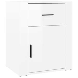 Noční stolek bílý s vysokým leskem 50x36x60 cm kompozitní dřevo - obrázek 2