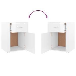 Noční stolek bílý s vysokým leskem 50x36x60 cm kompozitní dřevo - obrázek 9