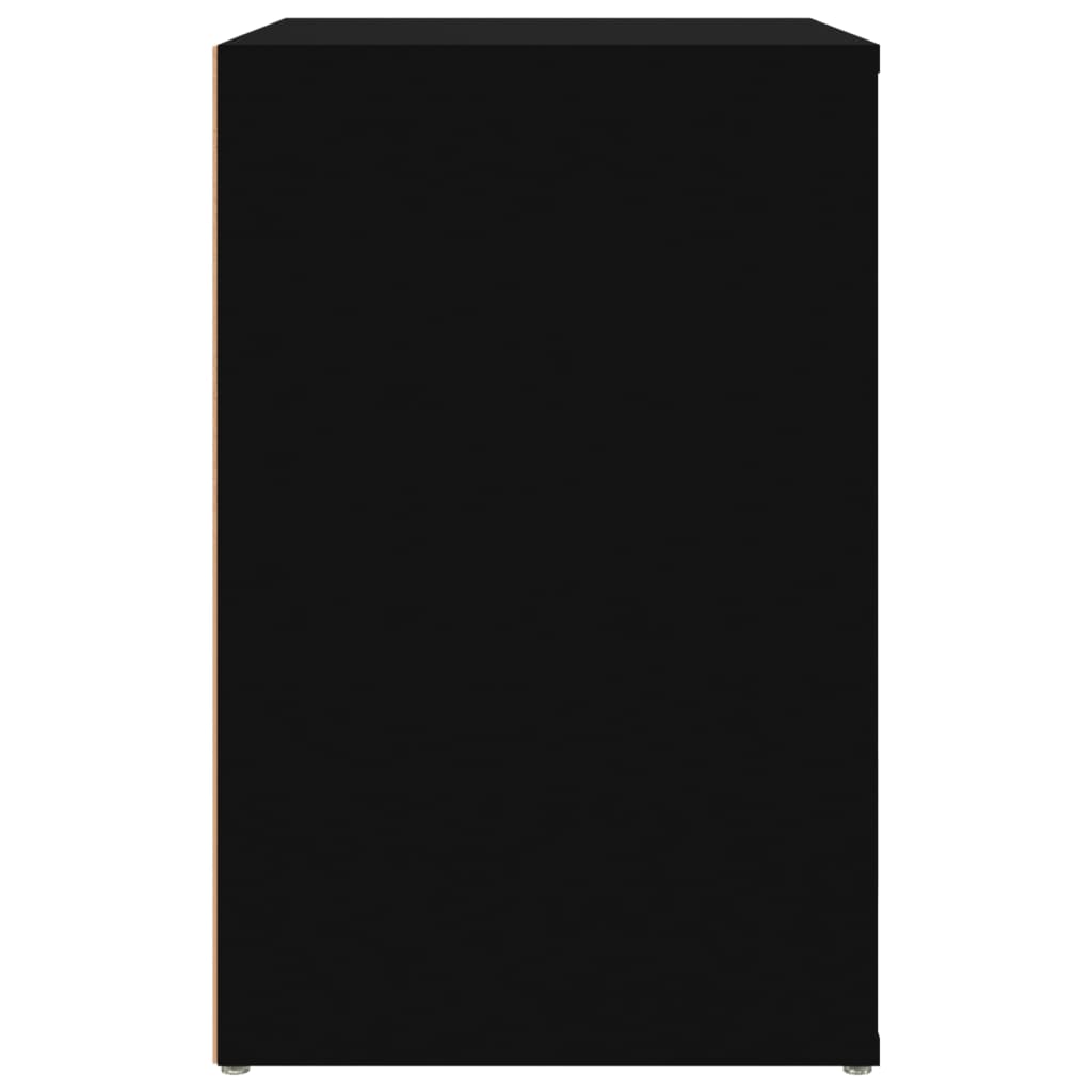 fekete szerelt fa cipősszekrény 130x35x54 cm