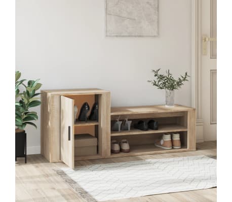 vidaXL Spintelė batams, ąžuolo spalvos, 130x35x54cm, apdirbta mediena