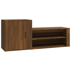 Botník hnědý dub 130x35x54 cm kompozitní dřevo - obrázek 2
